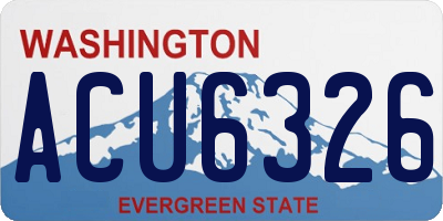 WA license plate ACU6326