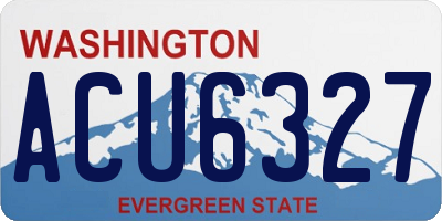 WA license plate ACU6327
