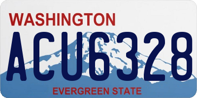 WA license plate ACU6328