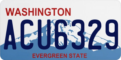 WA license plate ACU6329