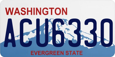 WA license plate ACU6330