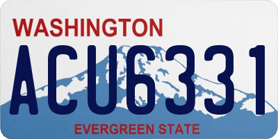 WA license plate ACU6331