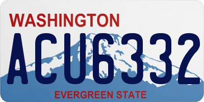 WA license plate ACU6332