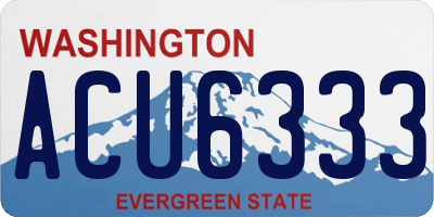 WA license plate ACU6333
