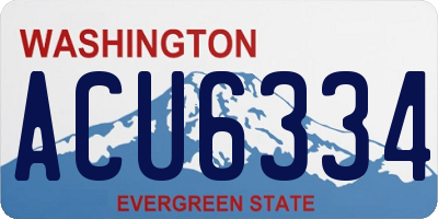 WA license plate ACU6334