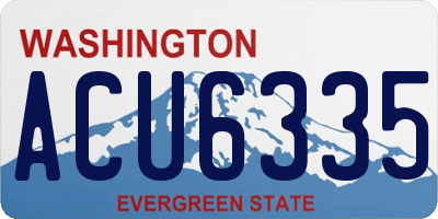 WA license plate ACU6335