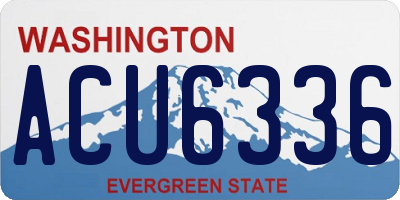 WA license plate ACU6336
