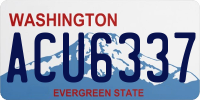 WA license plate ACU6337