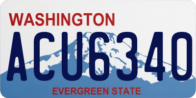 WA license plate ACU6340