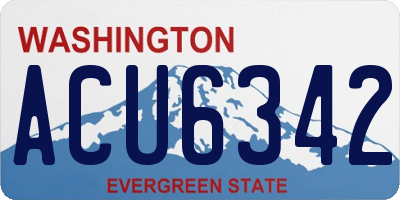 WA license plate ACU6342