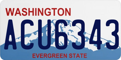 WA license plate ACU6343