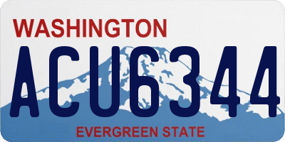 WA license plate ACU6344