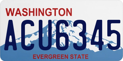 WA license plate ACU6345