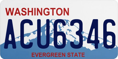 WA license plate ACU6346