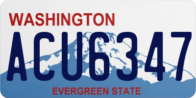 WA license plate ACU6347