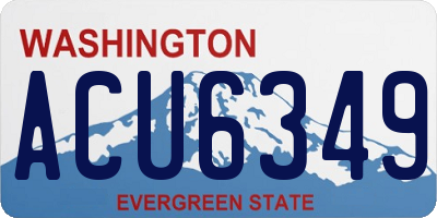 WA license plate ACU6349