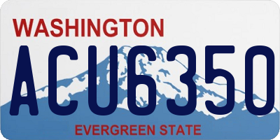 WA license plate ACU6350