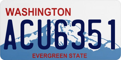 WA license plate ACU6351