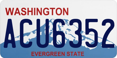 WA license plate ACU6352
