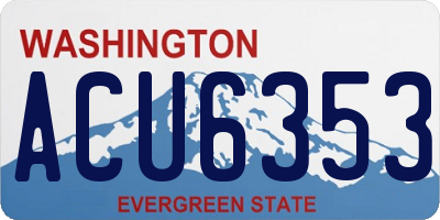 WA license plate ACU6353