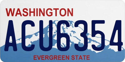 WA license plate ACU6354