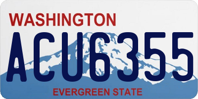 WA license plate ACU6355