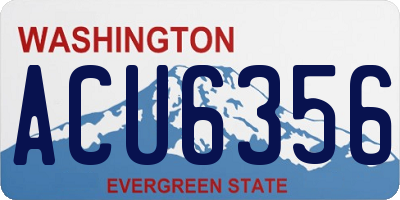 WA license plate ACU6356