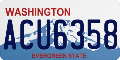 WA license plate ACU6358