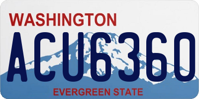 WA license plate ACU6360