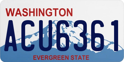 WA license plate ACU6361