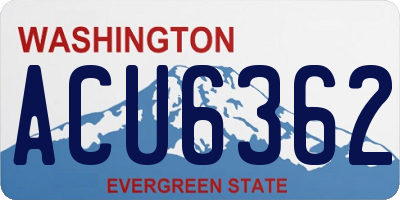 WA license plate ACU6362