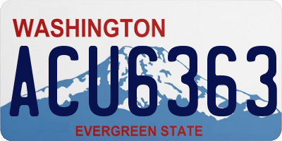 WA license plate ACU6363