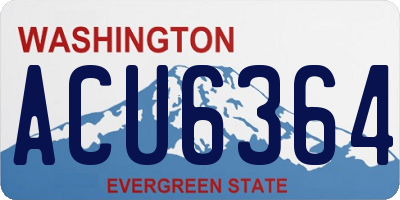 WA license plate ACU6364