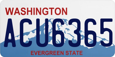 WA license plate ACU6365