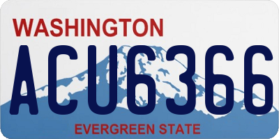 WA license plate ACU6366
