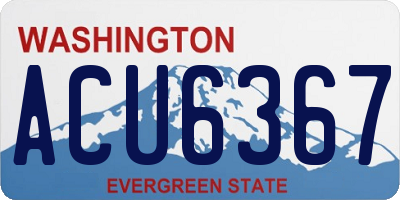 WA license plate ACU6367