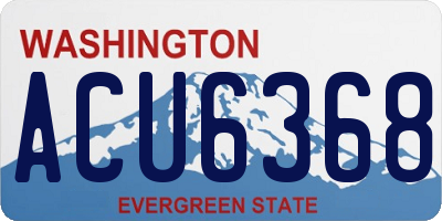 WA license plate ACU6368