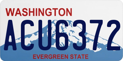 WA license plate ACU6372