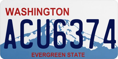 WA license plate ACU6374