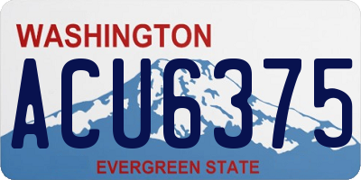 WA license plate ACU6375