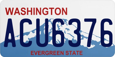 WA license plate ACU6376