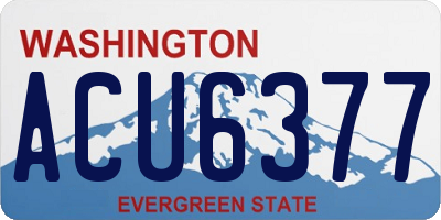 WA license plate ACU6377