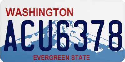 WA license plate ACU6378