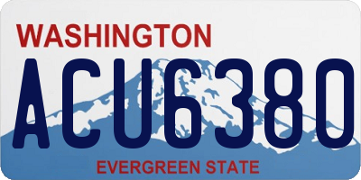WA license plate ACU6380