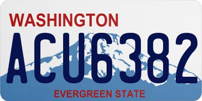 WA license plate ACU6382