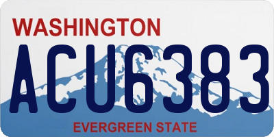 WA license plate ACU6383