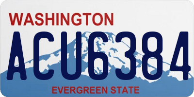 WA license plate ACU6384