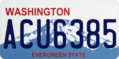 WA license plate ACU6385