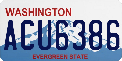 WA license plate ACU6386