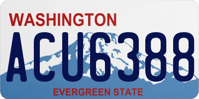 WA license plate ACU6388